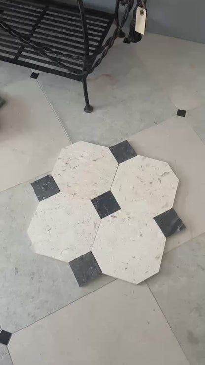 Beige-Black Marble Tile