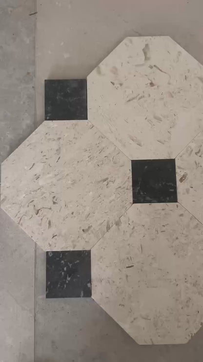 Beige-Black Marble Tile